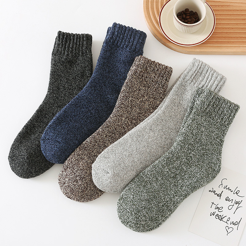 5 Pairs Solid Color Pattern Me - Thermal Sock Winter recension och pris