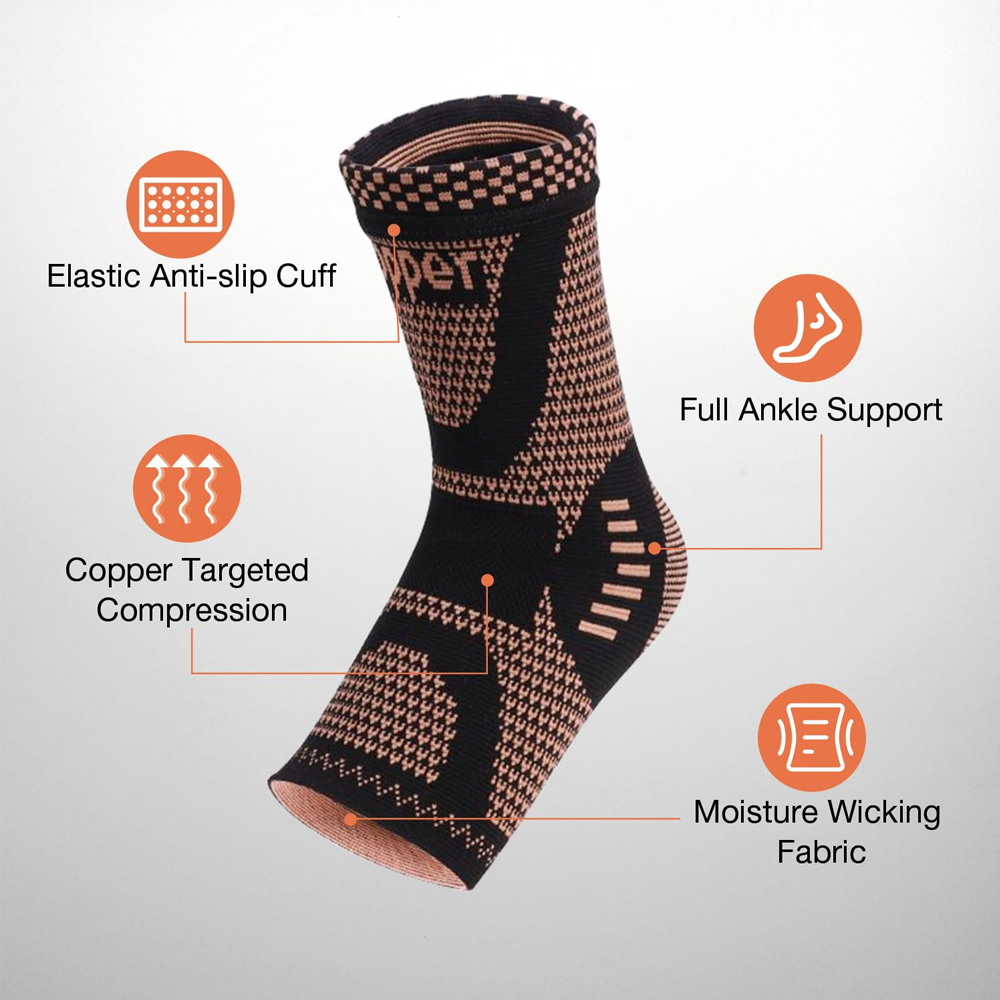 2PCS Copper Ankle Brace Suppor - Ankle Brace Sock recension och pris