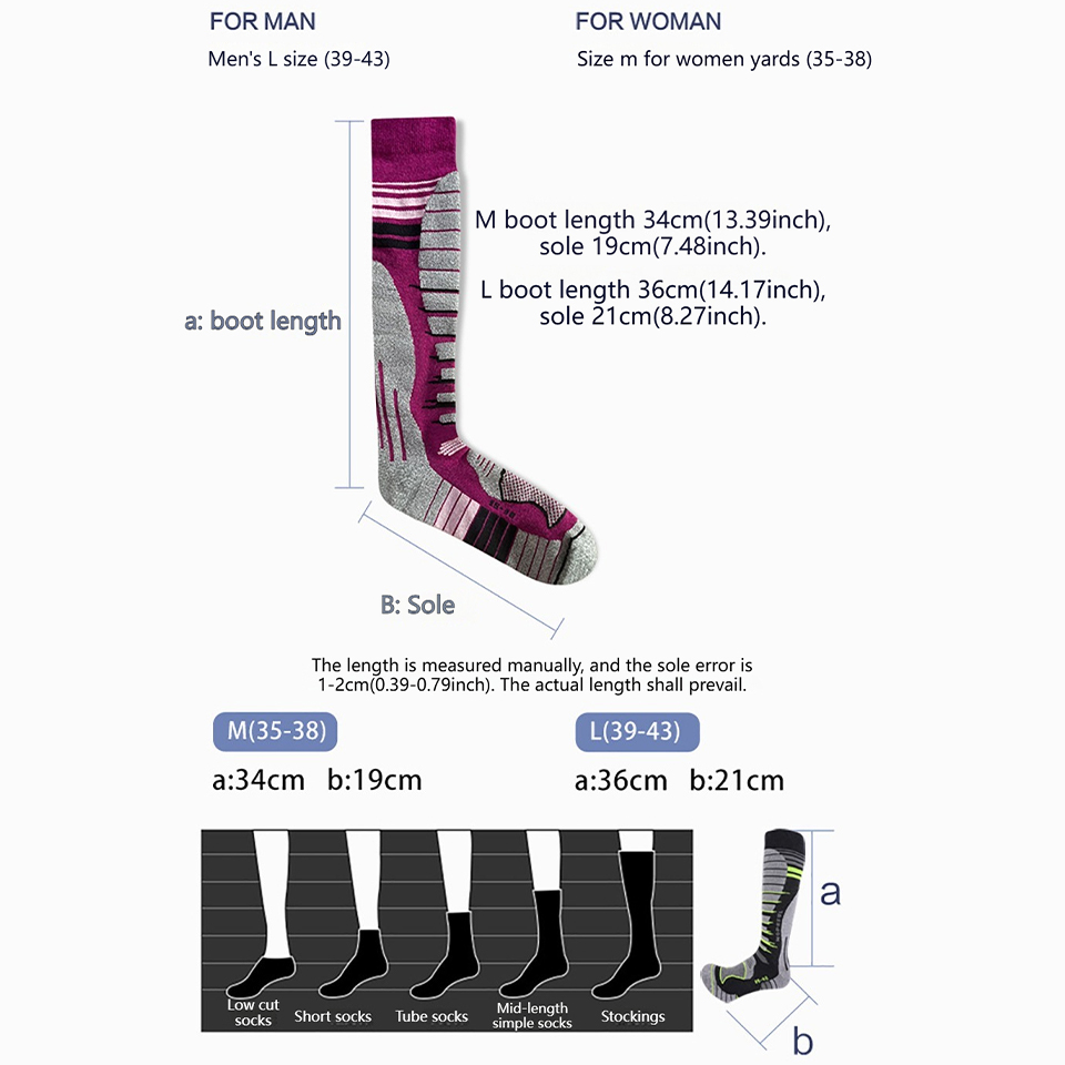 GTUBIKE Merino Wool Ski Socks, - Thermal Sock Winter recension och pris